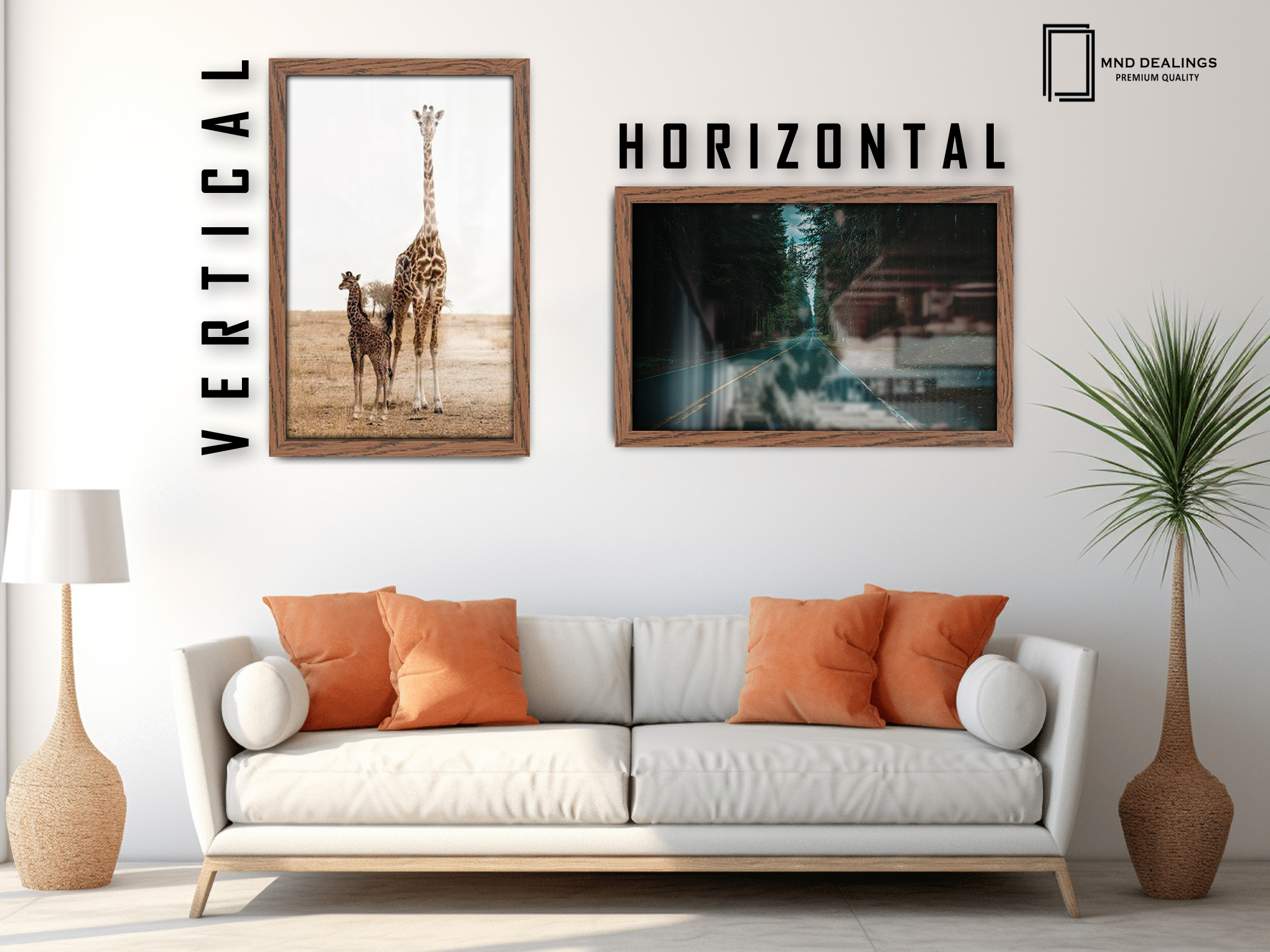 ( 60 x 90 CM ) / 36 x 24 Inch  |  Frames - MDF
 -  [ Dark Oak ]