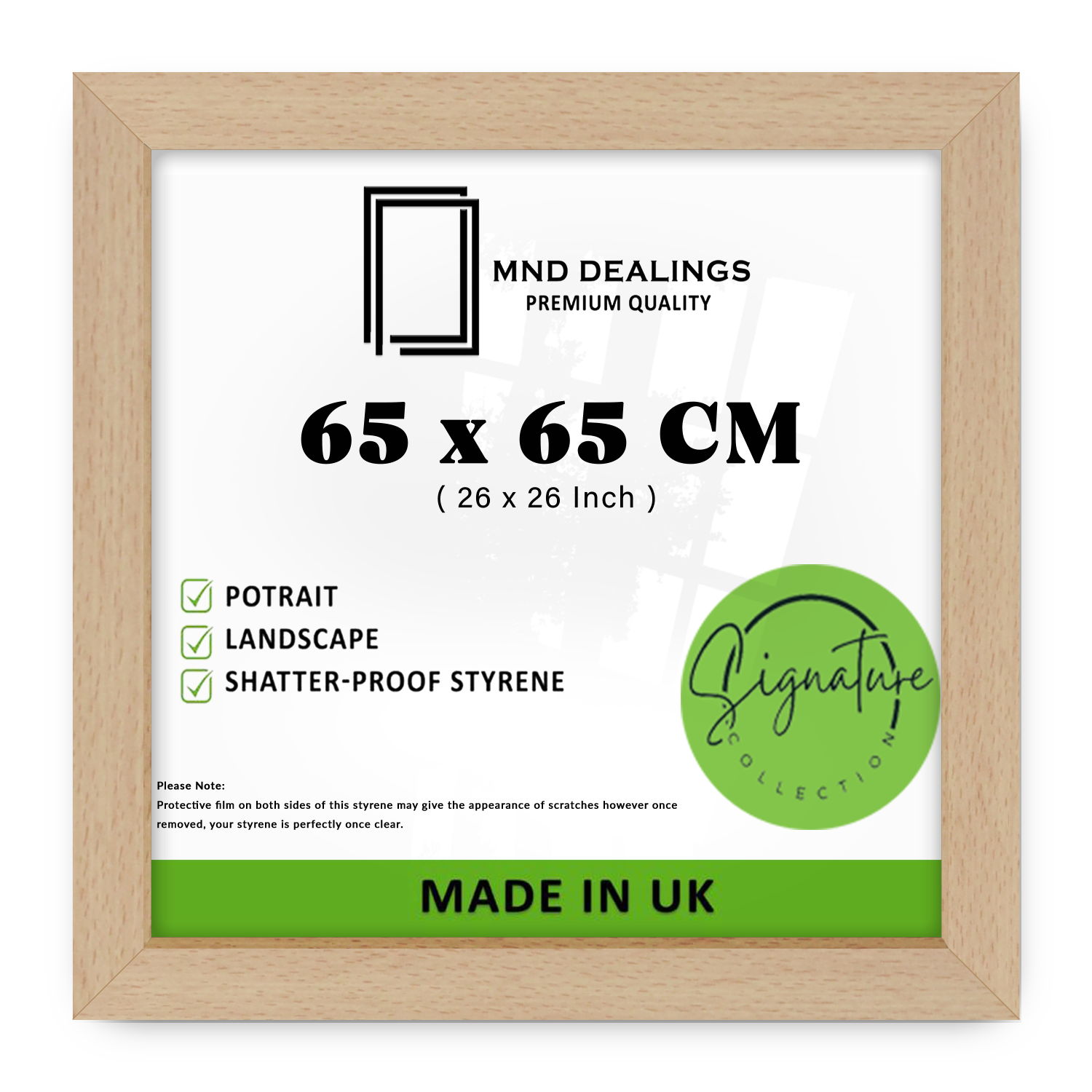 ( 65 x 65 CM ) / 26 x 26 Inch Art Frames - MDF#color_beech