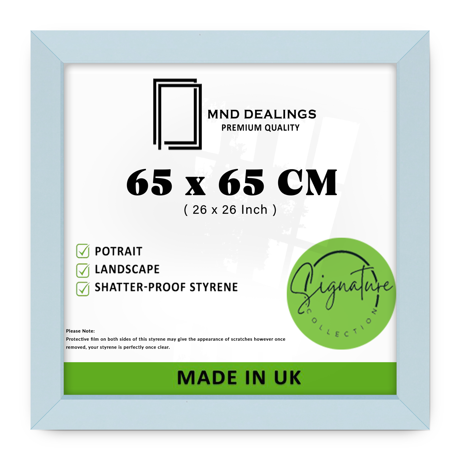 ( 65 x 65 CM ) / 26 x 26 Inch  |  Display Frame - MDF
 -  [ Light Grey ]