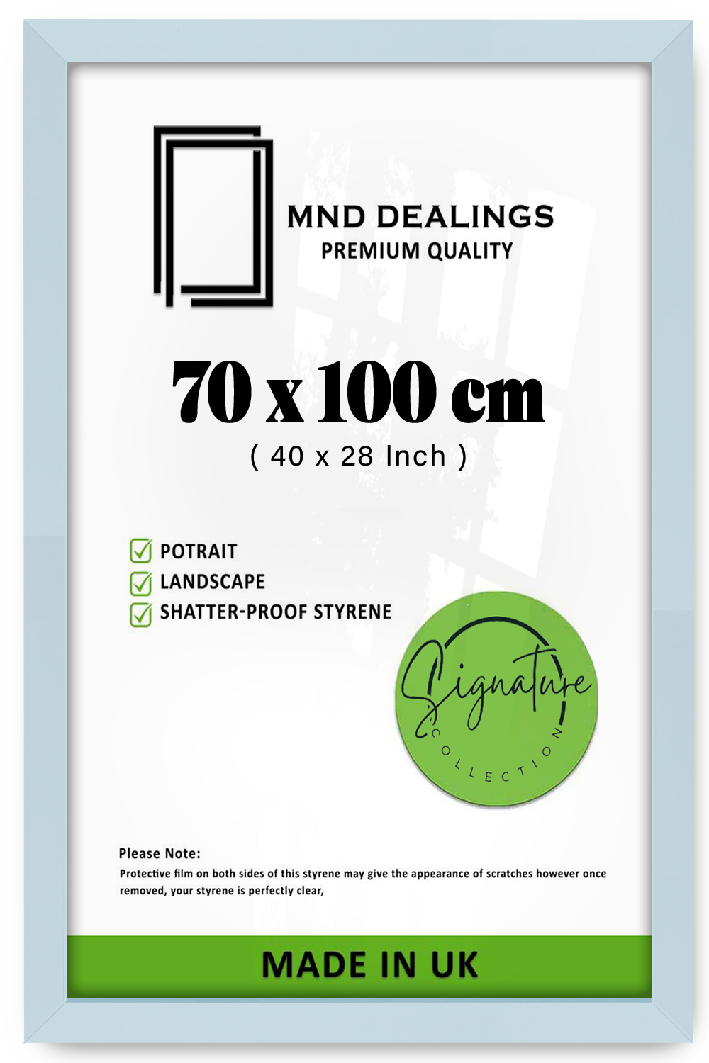 ( 70 x 100 CM ) / 40 x 28 Inch  |  Frames - MDF
 -  [ Light Grey ]