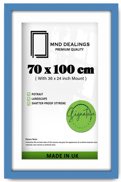( 70 x 100 cm ) / 40 x 28 Inch with 91.44 x 60.96 cm White Mount Certificate Frames - MDF