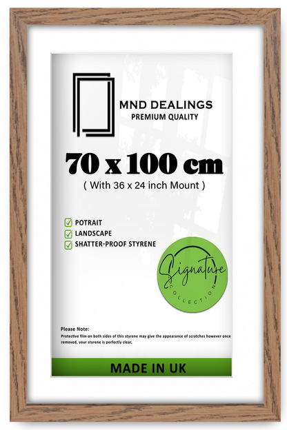 ( 70 x 100 cm ) / 40 x 28 Inch with 91.44 x 60.96 cm White Mount Certificate Frames - MDF