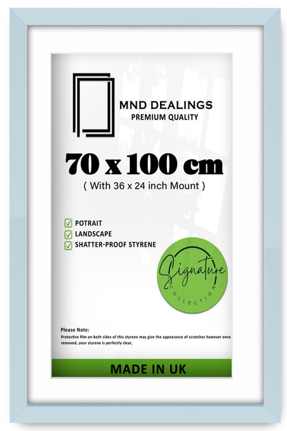 ( 70 x 100 cm ) / 40 x 28 Inch with 91.44 x 60.96 cm White Mount Certificate Frames - MDF