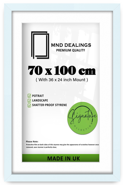 ( 70 x 100 cm ) / 40 x 28 Inch with 91.44 x 60.96 cm White Mount Certificate Frames - MDF