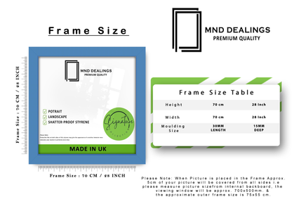 ( 70 x 70 CM ) / 28 x 28 Inch  |  Frames - MDF
 -  [ Blue ]