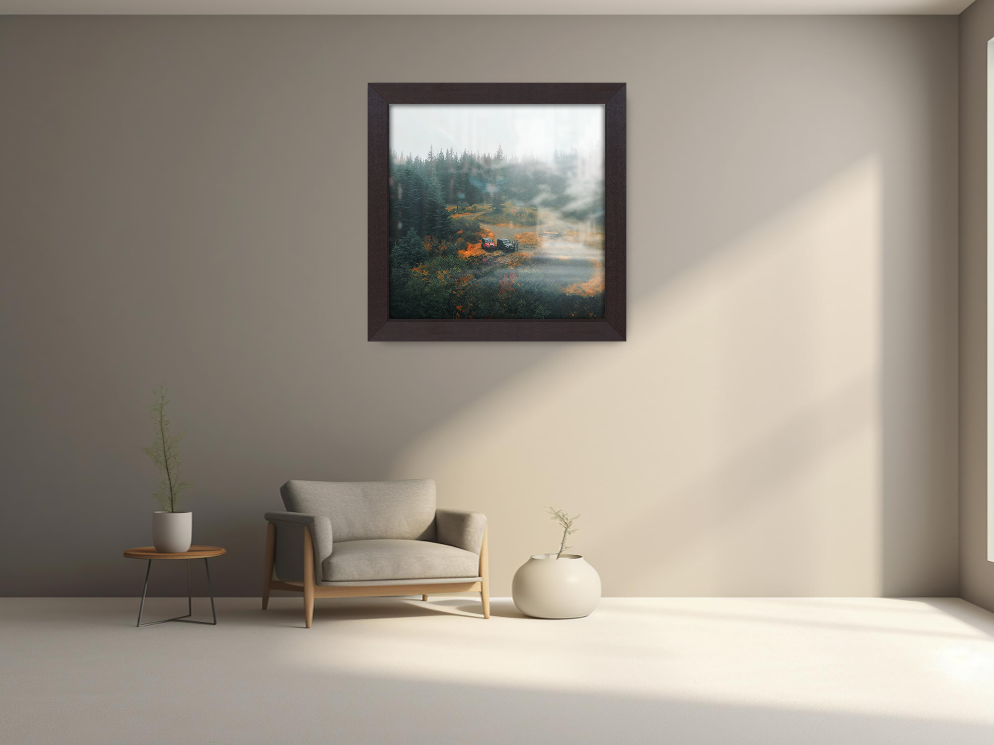 ( 70 x 70 CM ) / 28 x 28 Inch  |  Poster Frames - MDF
 -  [ Mahogany ]