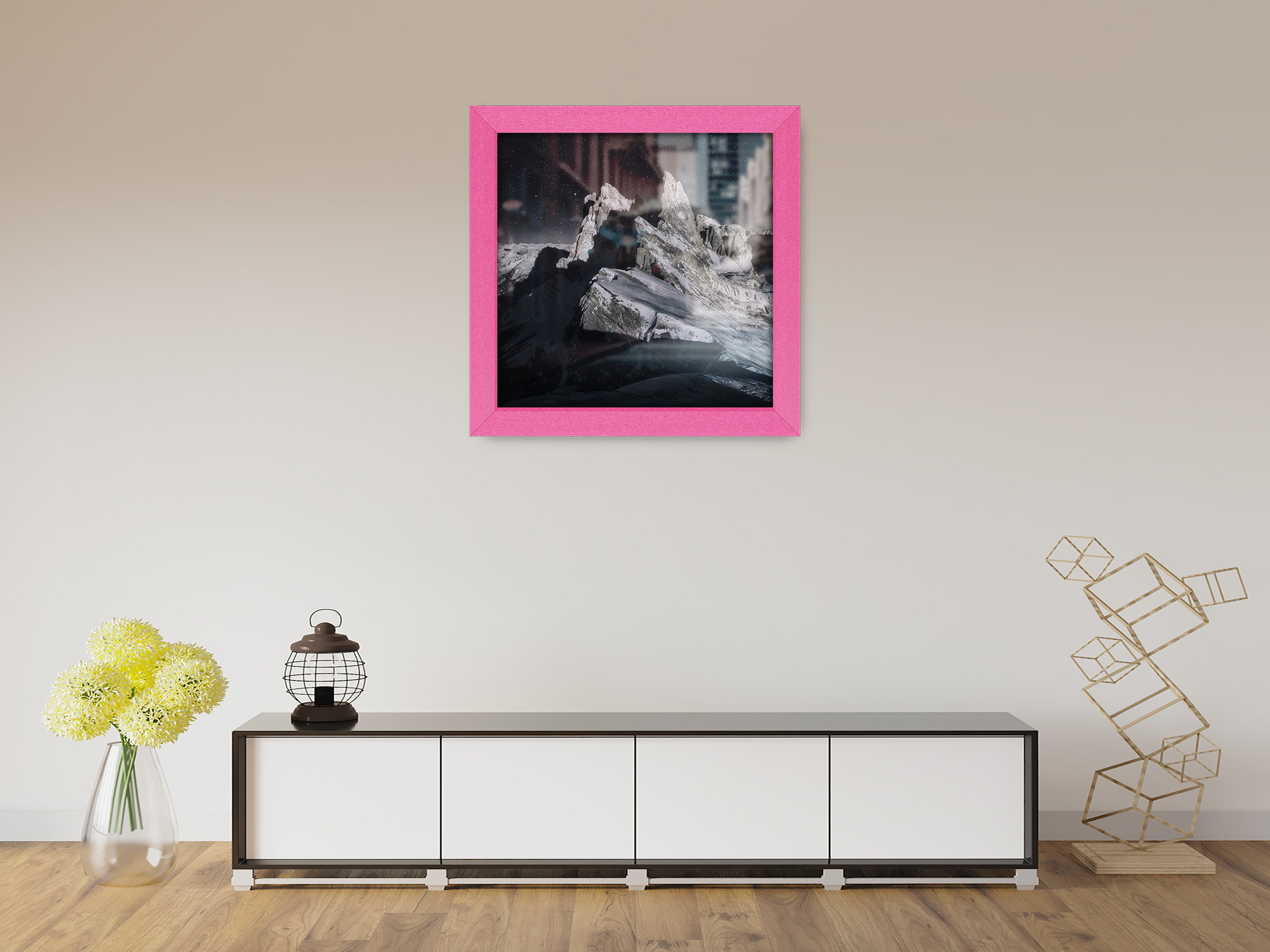 ( 70 x 70 CM ) / 28 x 28 Inch  |  Frames - MDF
 -  [ Pink ]