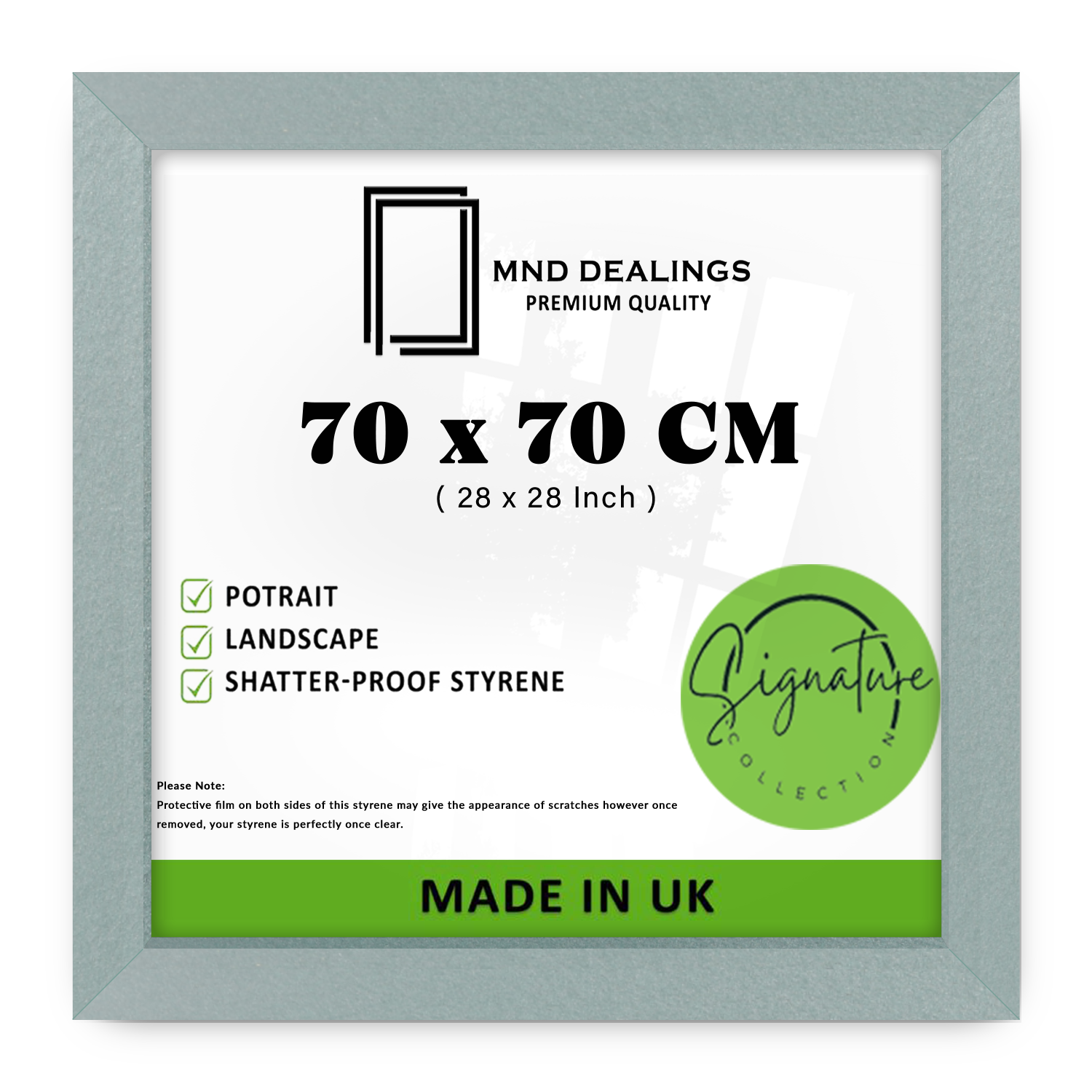 ( 70 x 70 CM ) / 28 x 28 Inch  |  Picture Frames - MDF
 -  [ Silver ]