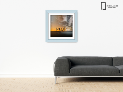 ( 70 x 70 Cm ) / 28 x 28 Inch with 60 x 60 Cm White Mount Picture Frames - MDF