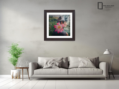 ( 70 x 70 Cm ) / 28 x 28 Inch with 60 x 60 Cm White Mount Picture Frames - MDF