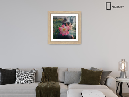 ( 70 x 70 Cm ) / 28 x 28 Inch with 60 x 60 Cm White Mount Picture Frames - MDF