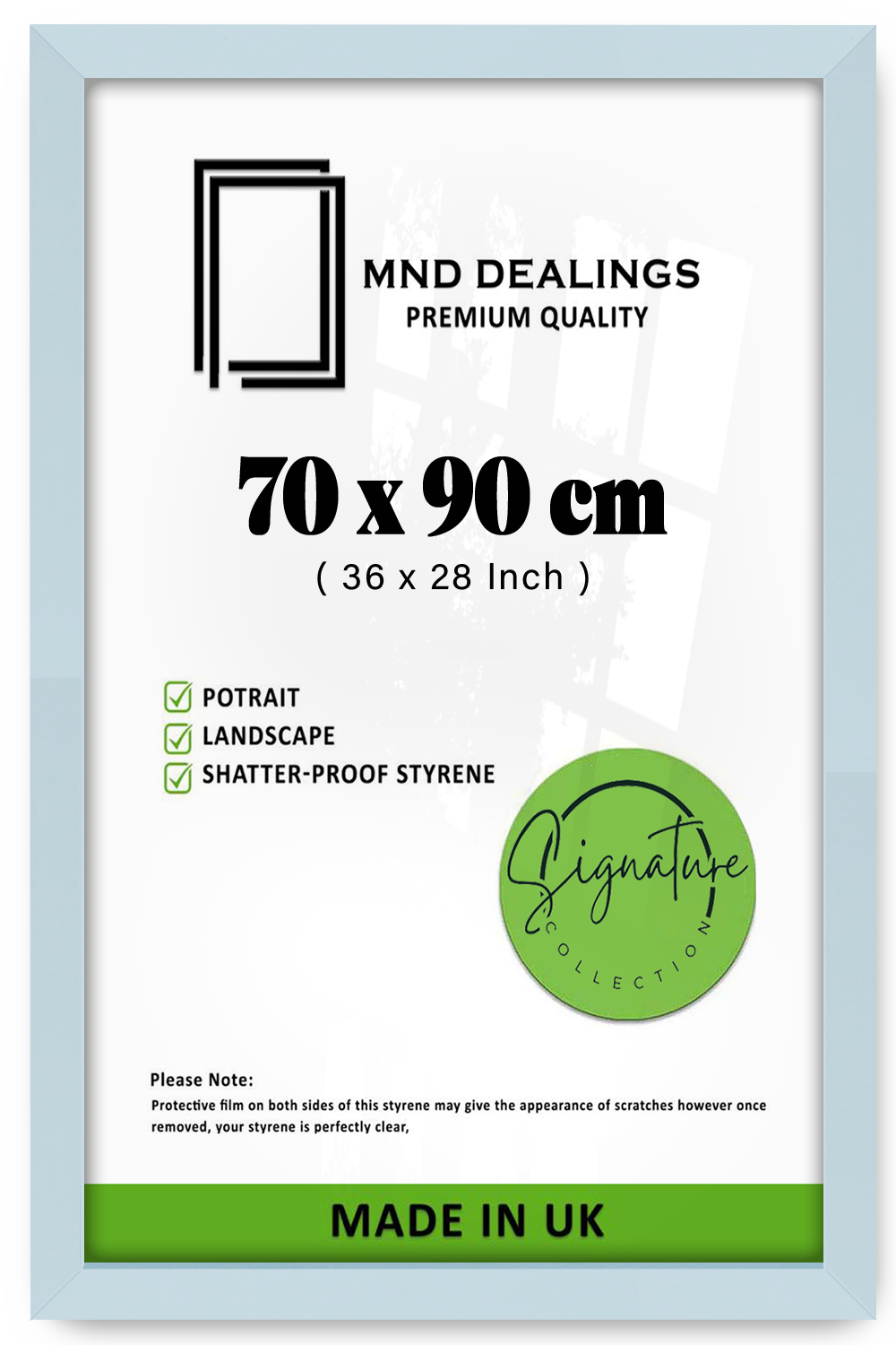 ( 70 x 90 CM ) / 36 x 28 Inch  |  Display Frame - MDF
 -  [ Light Grey ]