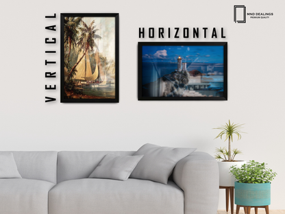 ( 70 x 90 CM ) / 36 x 28 Inch  |  Frames - MDF
 -  [ Matt Black ]