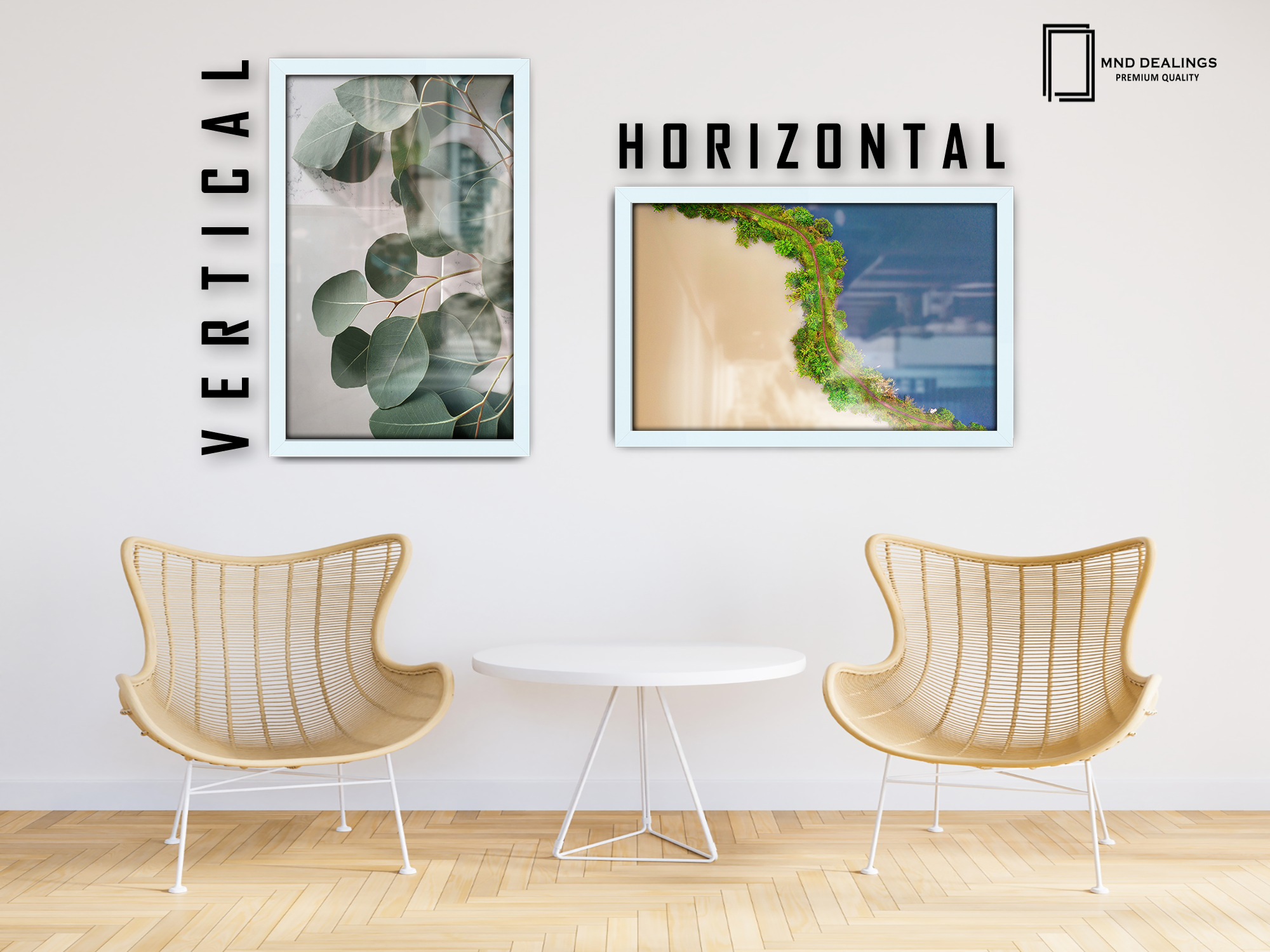 ( 70 x 90 CM ) / 36 x 28 Inch  |  Frames - MDF
 -  [ White ]