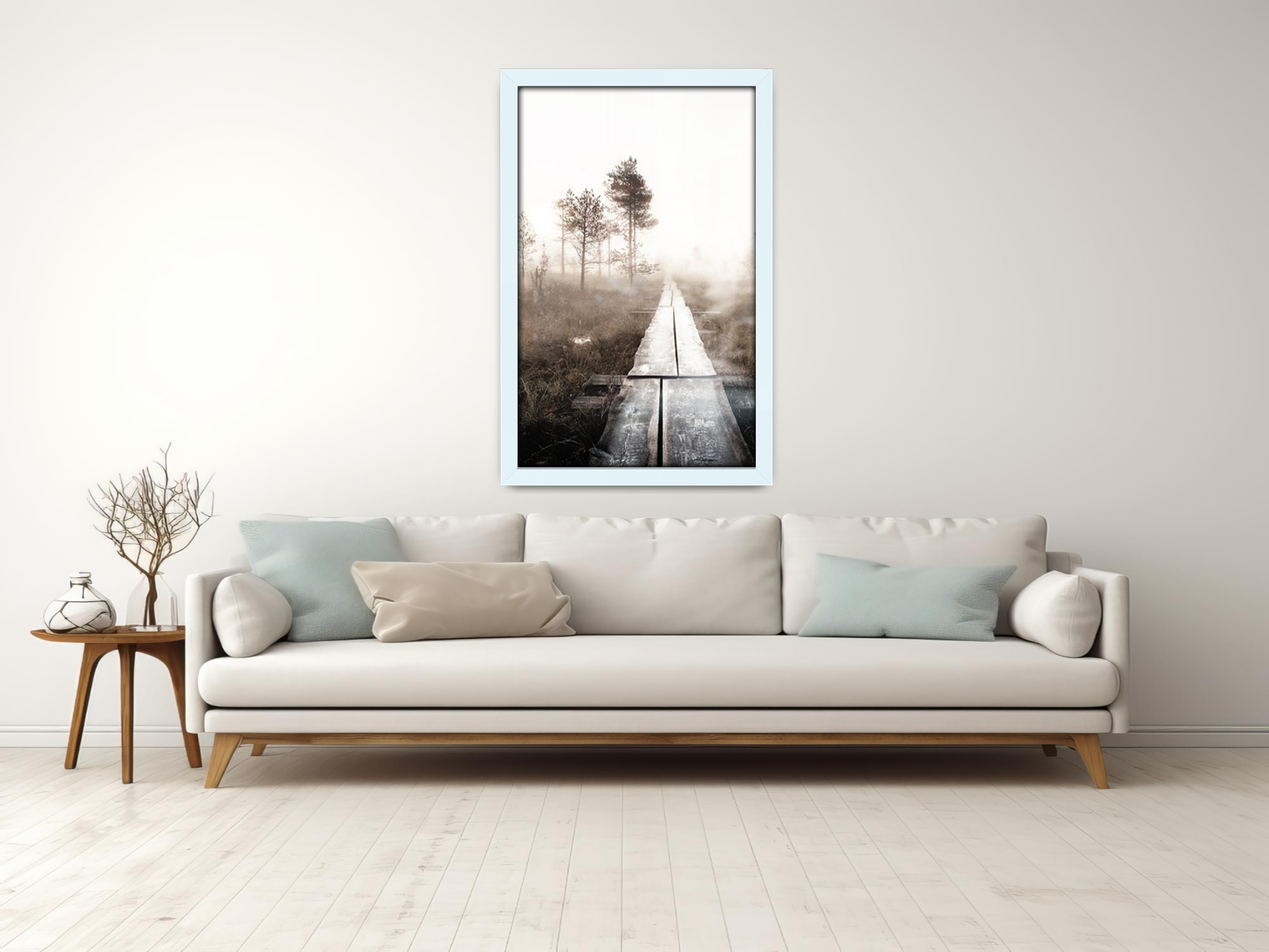 ( 70 x 90 CM ) / 36 x 28 Inch  |  Frames - MDF
 -  [ White ]