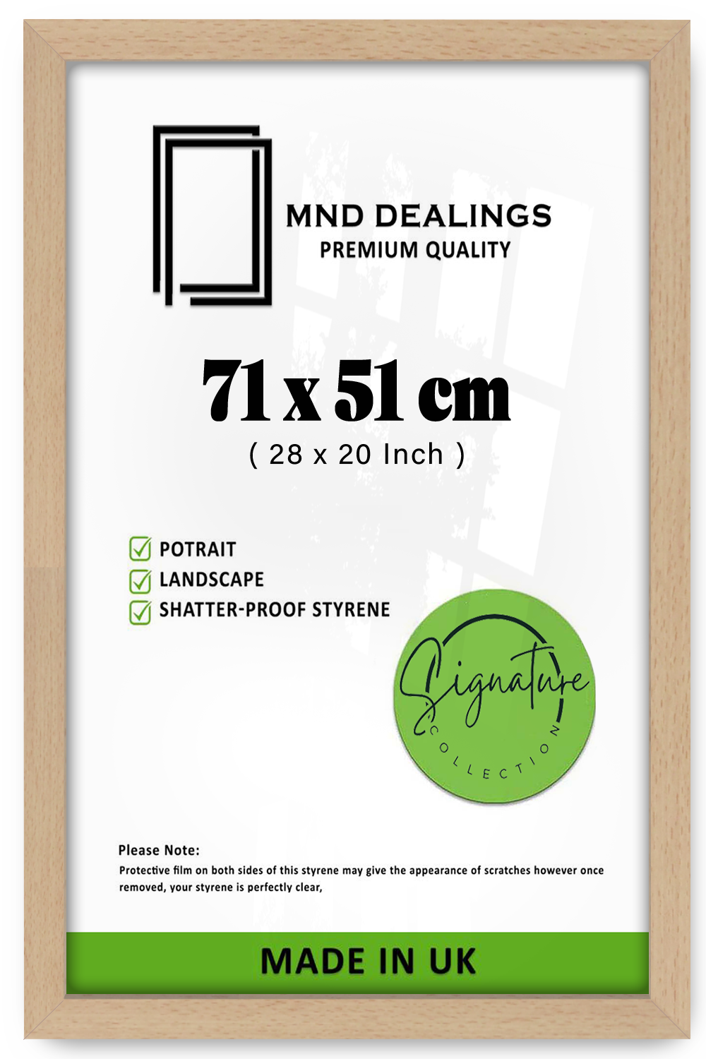 ( 71 x 51 CM ) / 28 x 20 Inch  |  Frames - MDF
 -  [ Beech ]