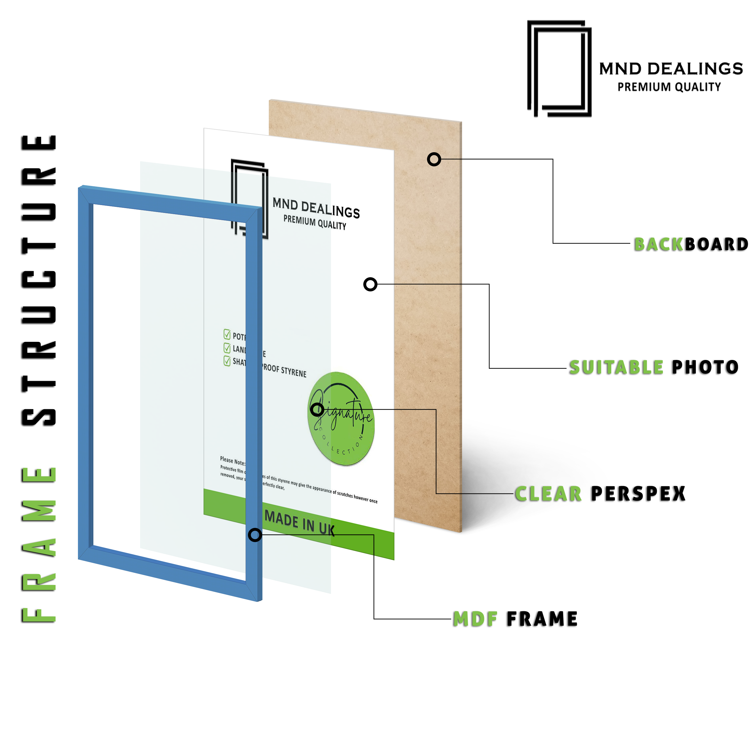 ( 71 x 51 CM ) / 28 x 20 Inch  |  Poster Frames - MDF
 -  [ Blue ]