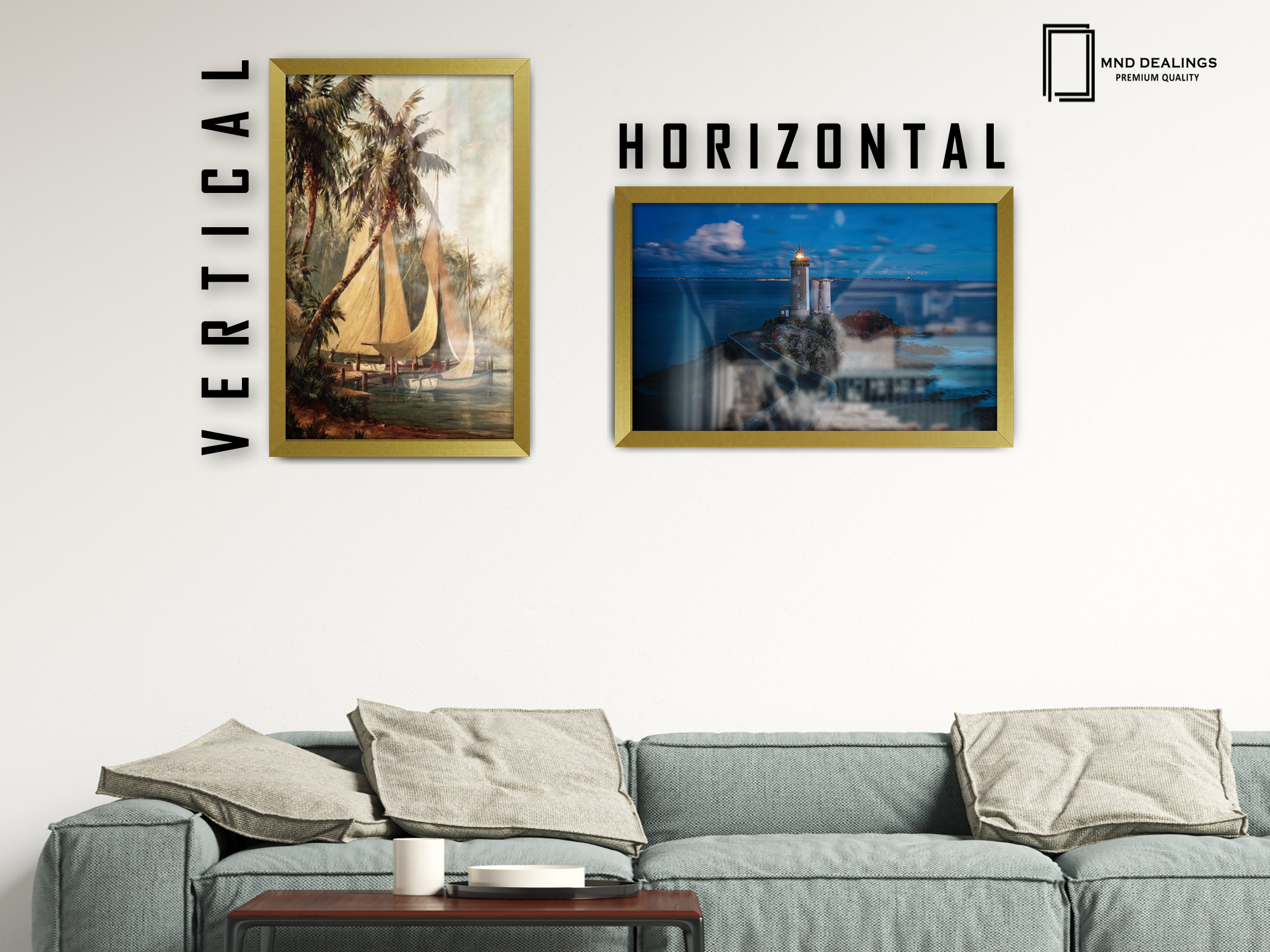 ( 71 x 51 CM ) / 28 x 20 Inch  |  Frames - MDF
 -  [ Gold ]