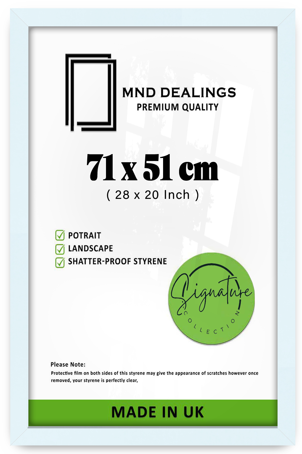 ( 71 x 51 CM ) / 28 x 20 Inch  |  Frames - MDF
 -  [ White ]