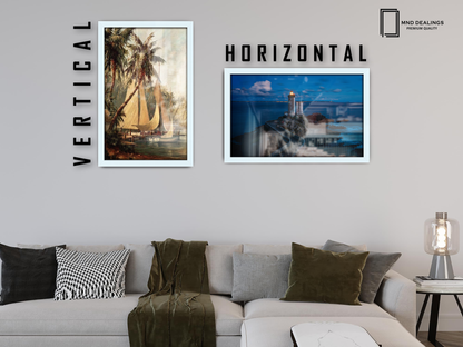 ( 71 x 51 CM ) / 28 x 20 Inch  |  Frames - MDF
 -  [ White ]
