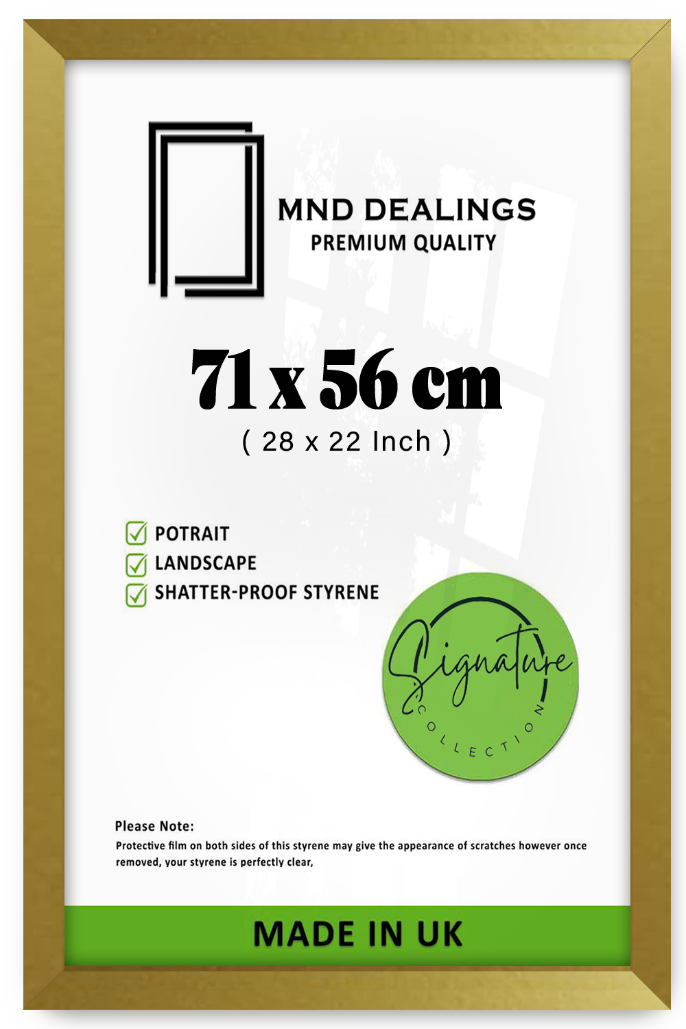 ( 71 x 56 CM ) / 28 x 22 Inch  |  Picture Frames - MDF
 -  [ Gold ]
