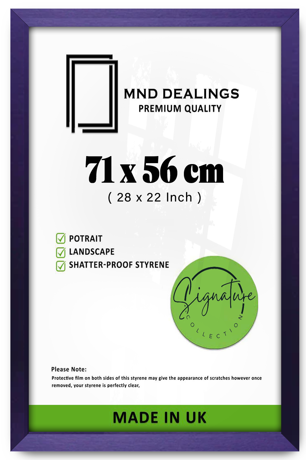 ( 71 x 56 CM ) / 28 x 22 Inch  |  Frames - MDF
 -  [ Purple ]