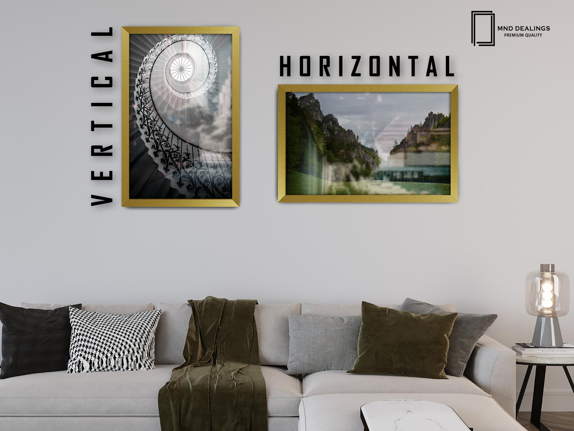 ( 75 x 100 CM ) / 40 x 30 Inch  |  Display Frame - MDF
 -  [ Gold ]
