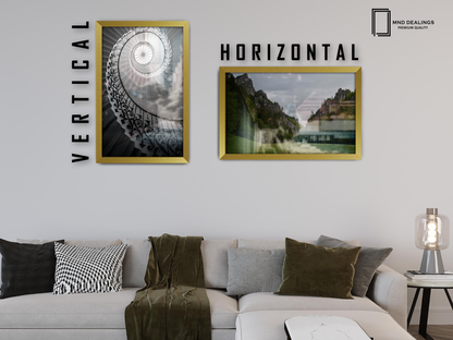 ( 75 x 100 CM ) / 40 x 30 Inch  |  Display Frame - MDF
 -  [ Gold ]