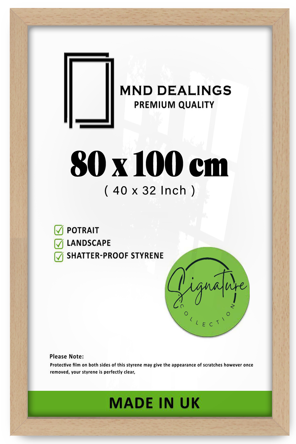 ( 80 x 100 CM ) / 40 x 32 Inch  |  Display Frame - MDF
 -  [ Beech ]