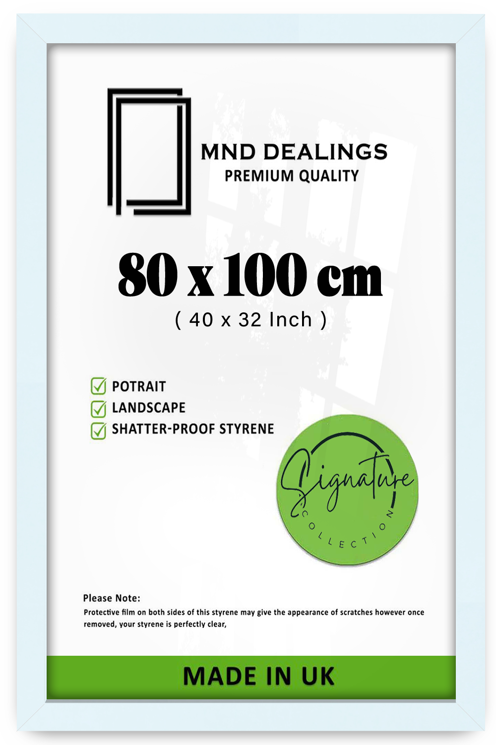 ( 80 x 100 CM ) / 40 x 32 Inch  |  Photo Frames - MDF
 -  [ White ]