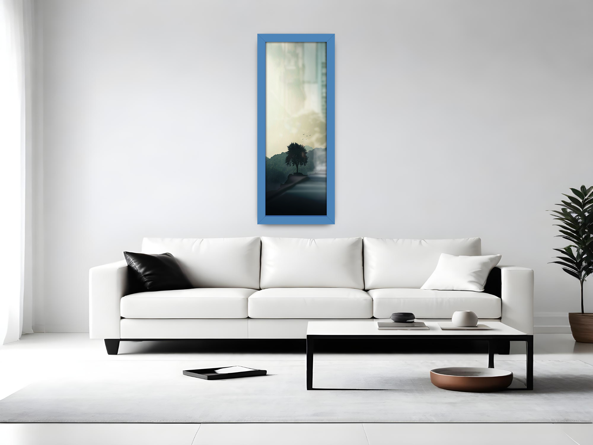 ( 80 x 40 CM ) / 32 x 16 Inch | Frames - MDF
 -  [ Blue ]