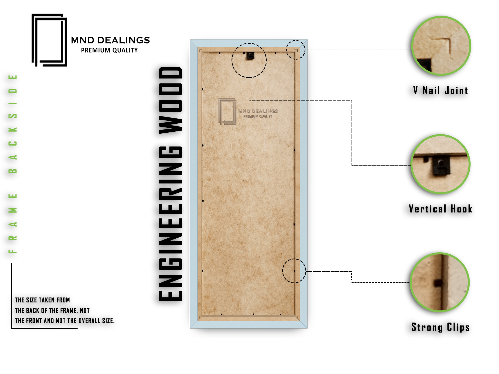 ( 80 x 40 CM ) / 32 x 16 Inch | Display Frame - MDF
 -  [ Light Grey ]