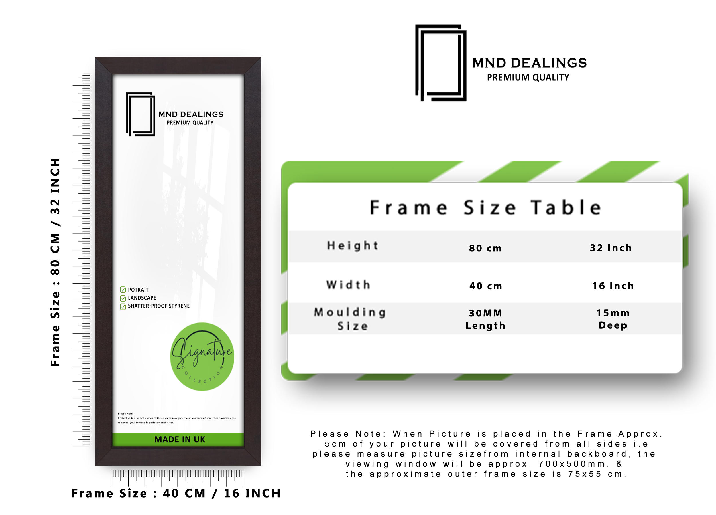 ( 80 x 40 CM ) / 32 x 16 Inch | Display Frame - MDF
 -  [ Mahogany ]