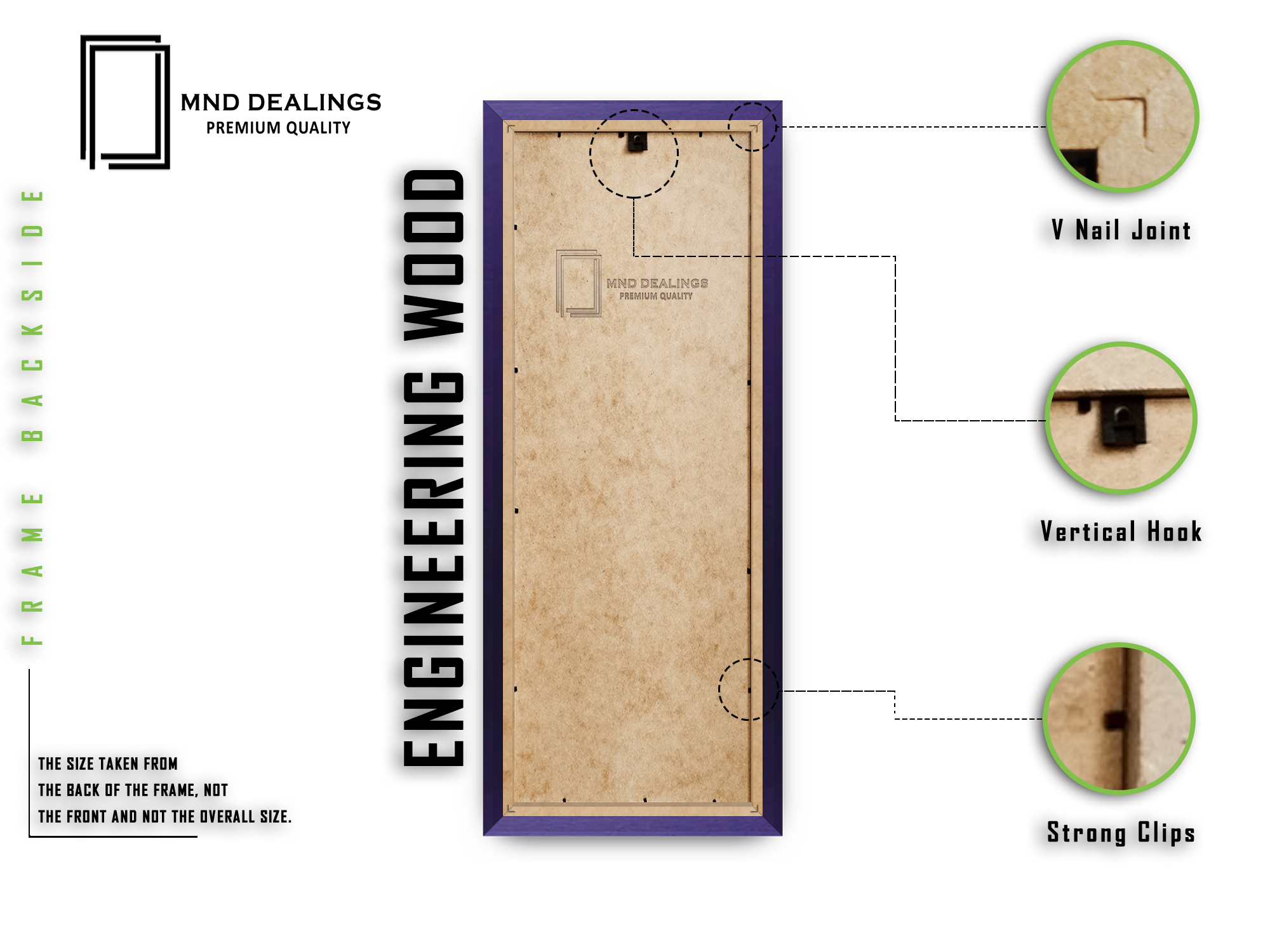 ( 80 x 40 CM ) / 32 x 16 Inch | Picture Frames - MDF
 -  [ Purple ]