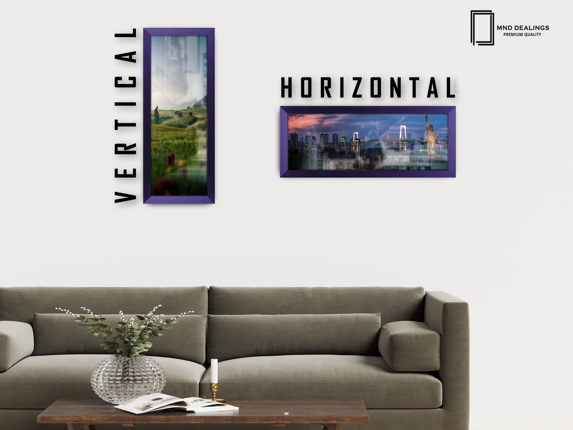 ( 80 x 40 CM ) / 32 x 16 Inch | Picture Frames - MDF
 -  [ Purple ]