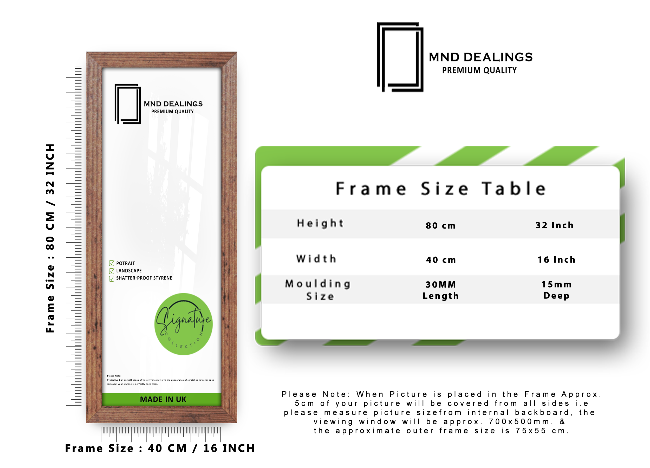 ( 80 x 40 CM ) / 32 x 16 Inch | Certificate Frames - MDF
 -  [ Rustic ]