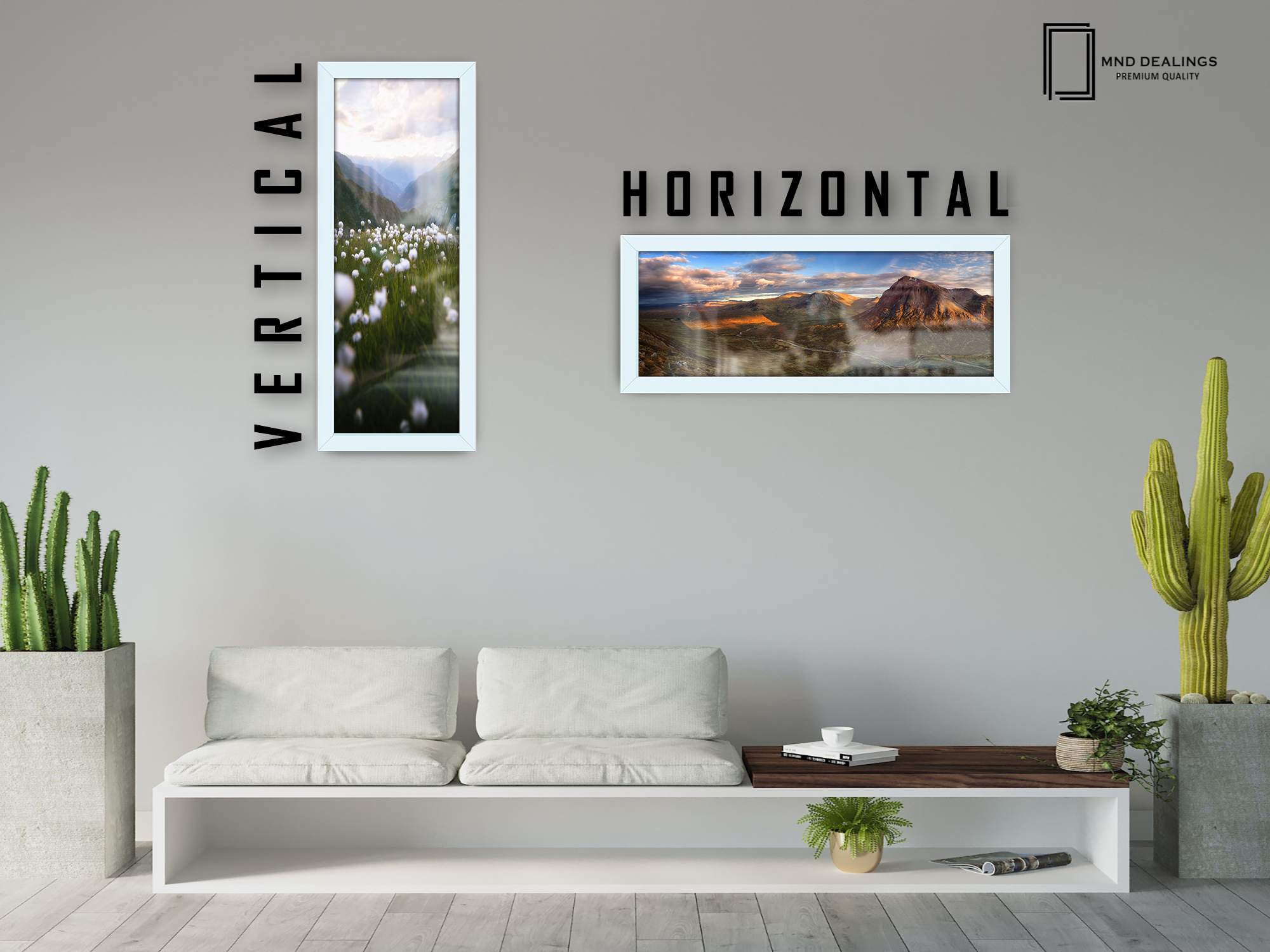 ( 80 x 40 CM ) / 32 x 16 Inch | Frames - MDF
 -  [ White ]