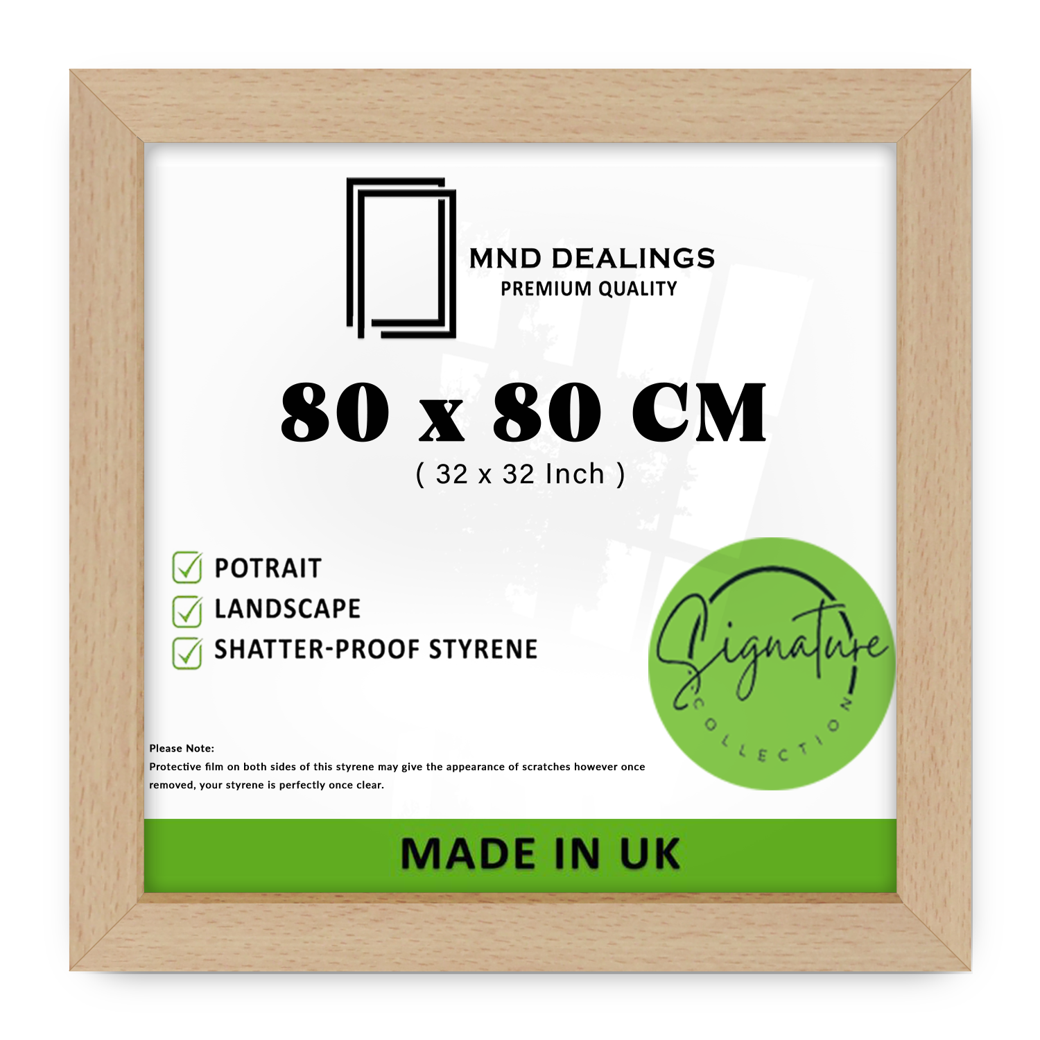( 80 x 80 CM ) / 32 x 32 Inch Poster Frames - MDF#color_beech