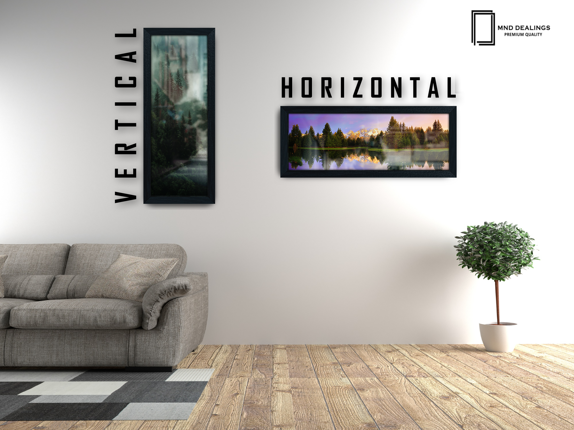 ( 90 x 30 CM ) / 36 x 12 Inch | Picture Frames - MDF
 -  [ Black ]