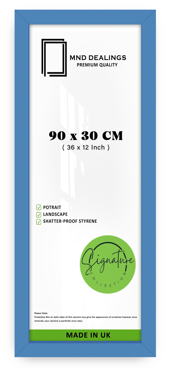 ( 90 x 30 CM ) / 36 x 12 Inch | Frames - MDF
 -  [ Blue ]