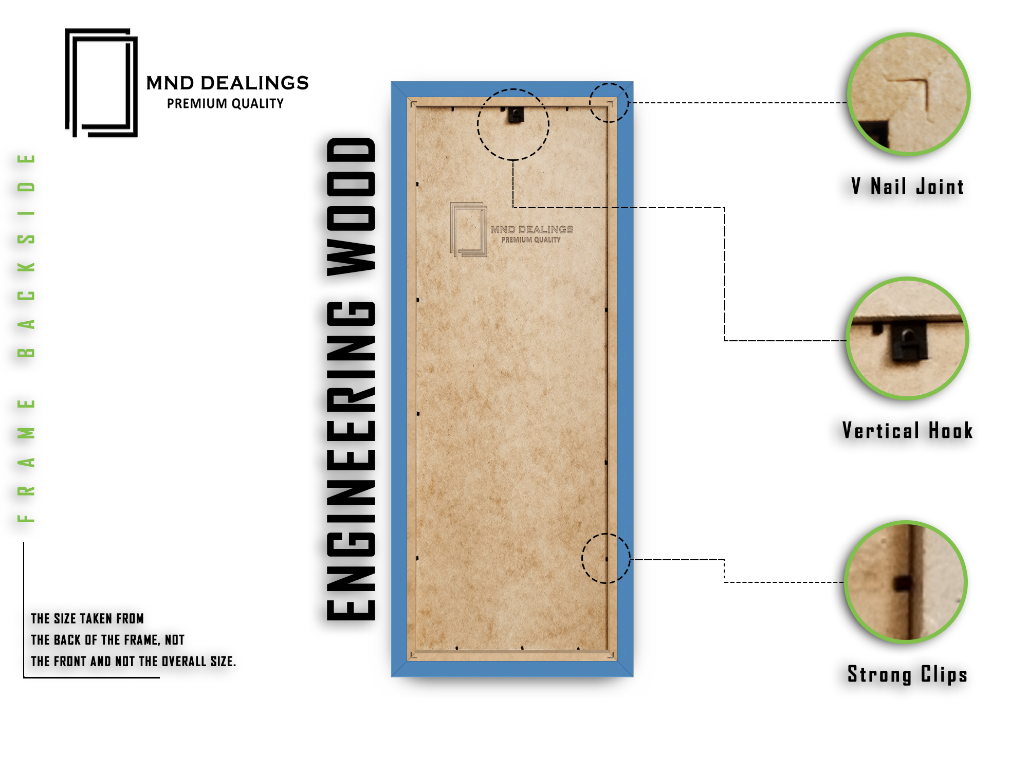 ( 90 x 30 CM ) / 36 x 12 Inch | Frames - MDF
 -  [ Blue ]