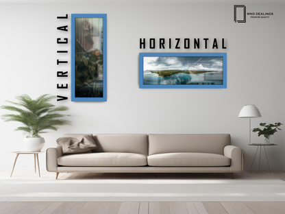 ( 90 x 30 CM ) / 36 x 12 Inch | Frames - MDF
 -  [ Blue ]