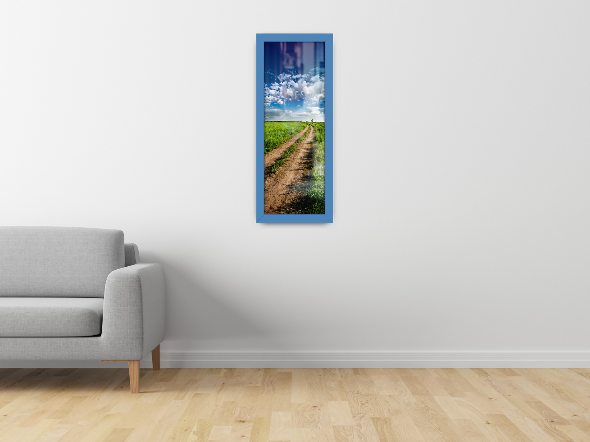 ( 90 x 30 CM ) / 36 x 12 Inch | Frames - MDF
 -  [ Blue ]