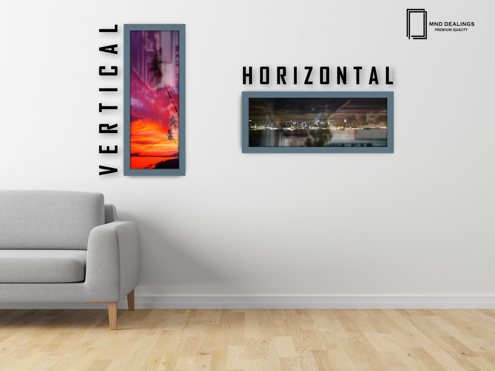( 90 x 30 CM ) / 36 x 12 Inch | Frames - MDF
 -  [ Dark Grey ]
