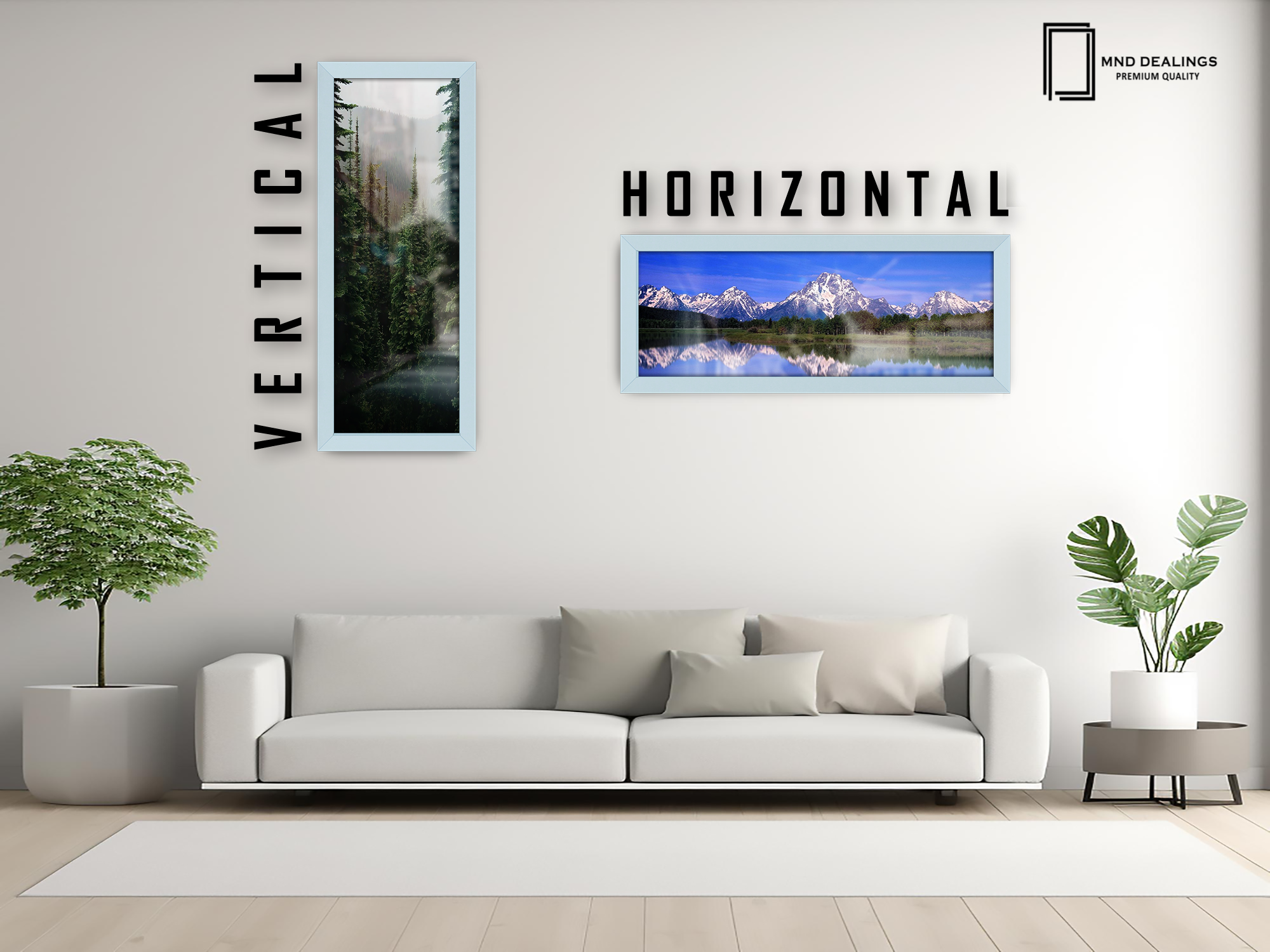 ( 90 x 30 CM ) / 36 x 12 Inch | Art Frames - MDF
 -  [ Light Grey ]