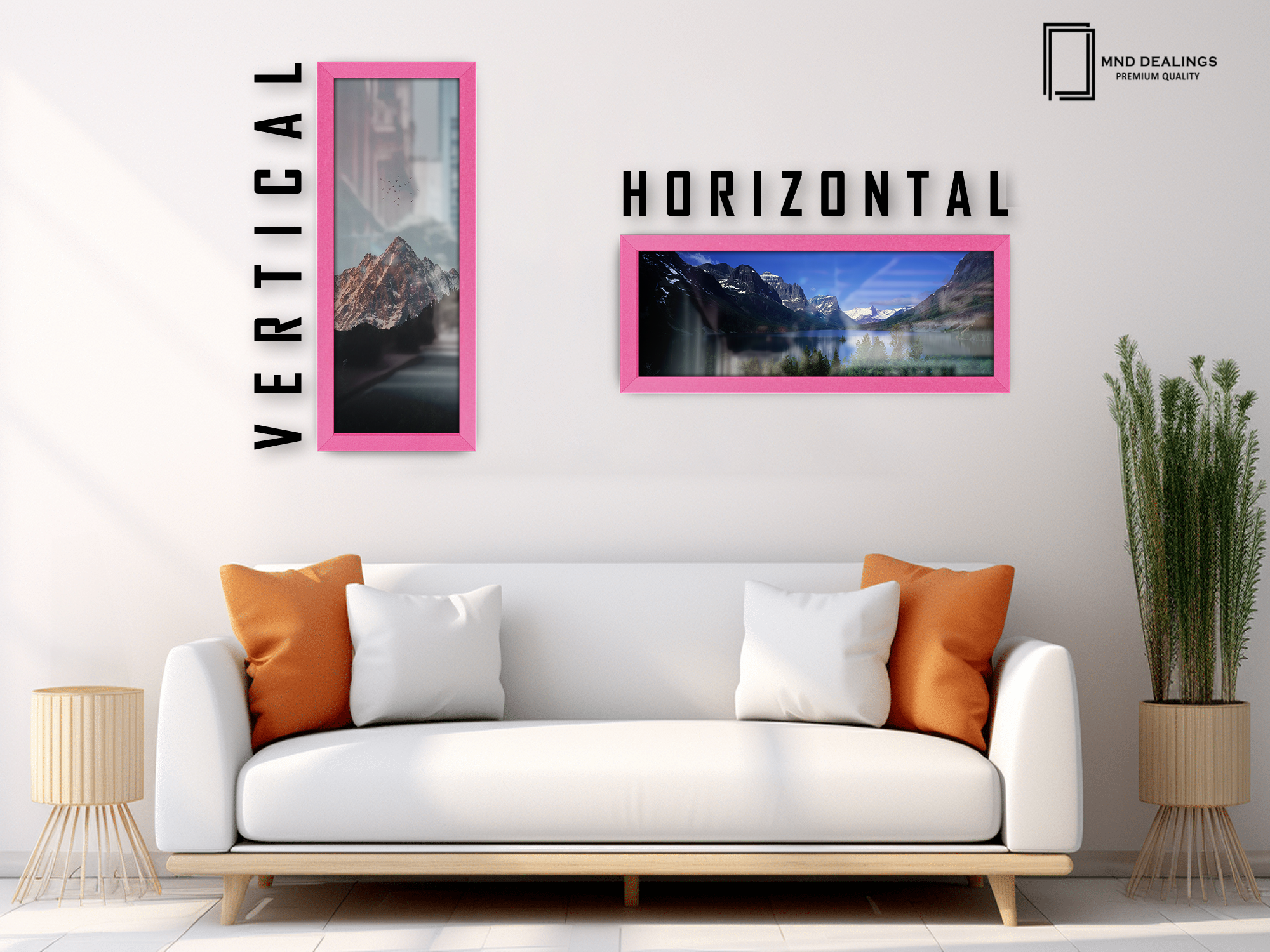 ( 90 x 30 CM ) / 36 x 12 Inch | Frames - MDF
 -  [ Pink ]