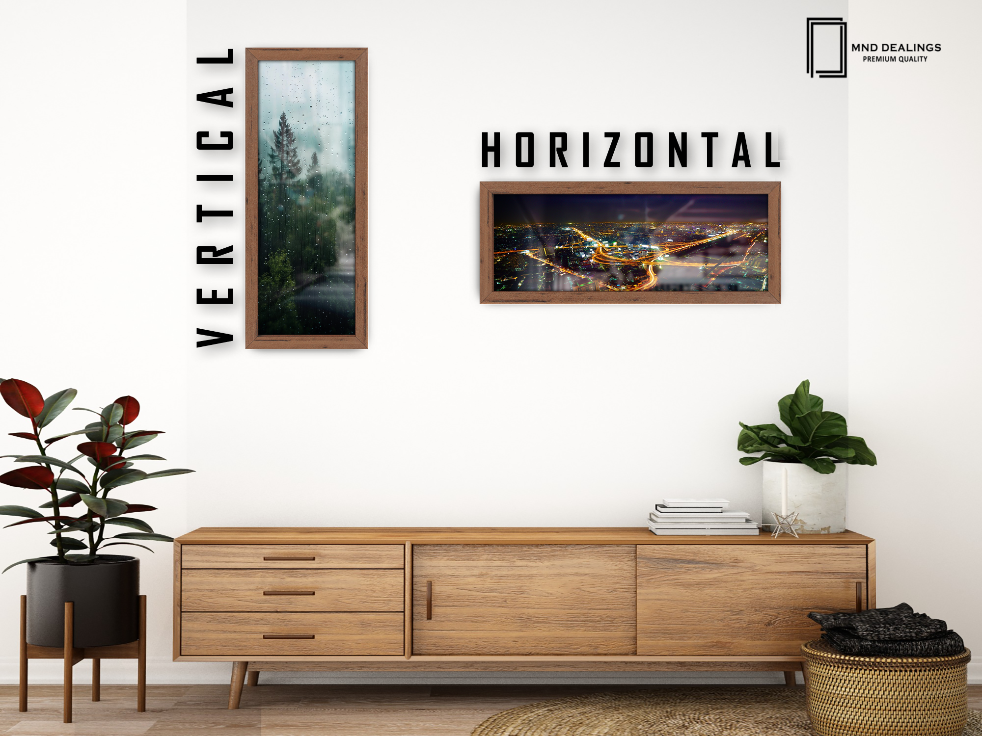 ( 90 x 30 CM ) / 36 x 12 Inch | Frames - MDF
 -  [ Walnut ]