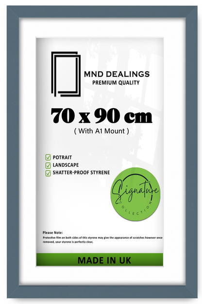 ( 90 x 70 cm ) / 36 x 28 Inch with A1-(59.40 x 84.10 cm) White Mount Photo Frames - MDF