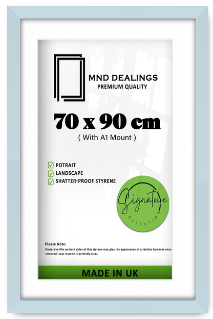( 90 x 70 cm ) / 36 x 28 Inch with A1-(59.40 x 84.10 cm) White Mount Photo Frames - MDF