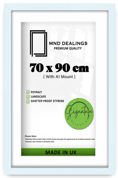 ( 90 x 70 cm ) / 36 x 28 Inch with A1-(59.40 x 84.10 cm) White Mount Photo Frames - MDF